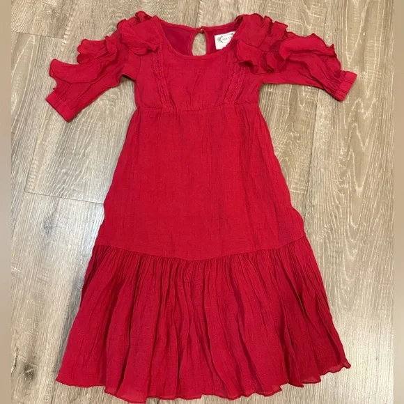 Joyfolie Red Ruffled dress - Picture 1 of 3